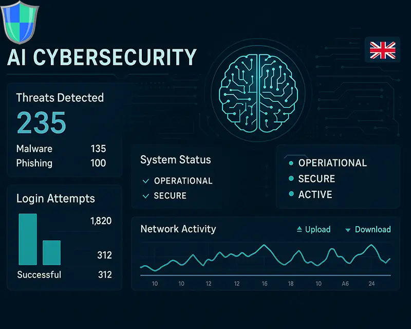 Visualisation of predictive analytics in a UK cybersecurity dashboard