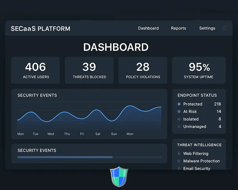 Real-time SECaaS dashboard showcasing security alerts and access logs