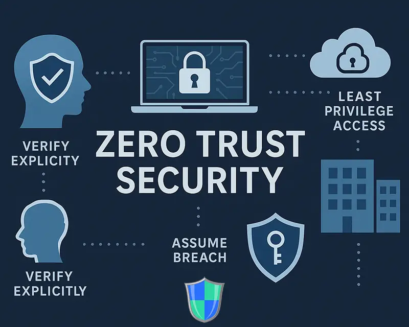 Visual representation of Zero Trust model used in UK cybersecurity strategies