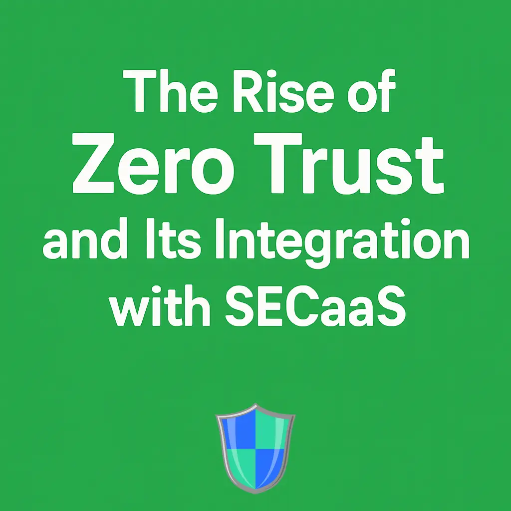 Promotional image for “The Rise of Zero Trust and Its Integration with SECaaS” featuring SECAAS.uk on a vibrant green background